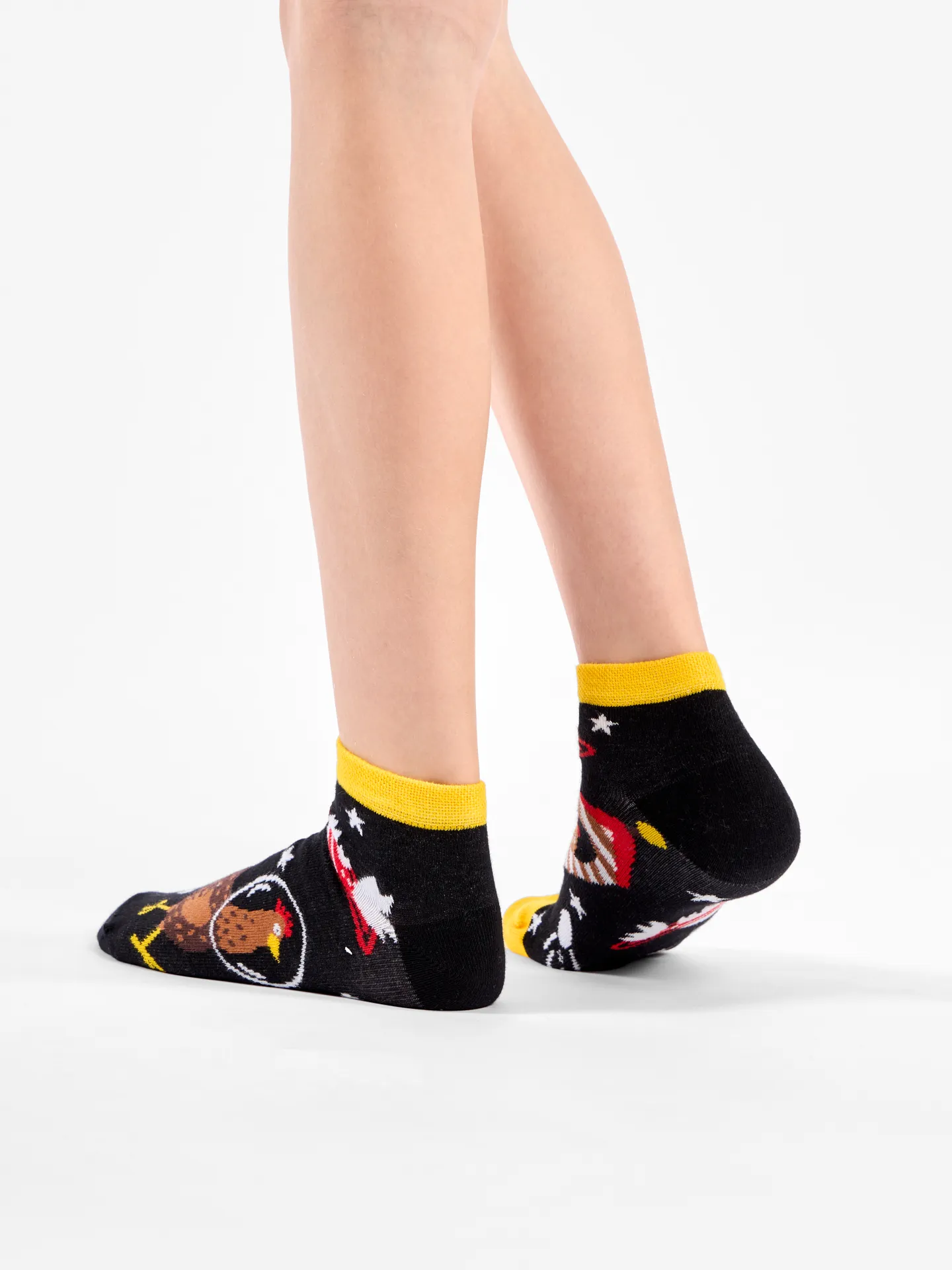 Socquettes rigolotes pour enfants Poule astronaute - Image 3