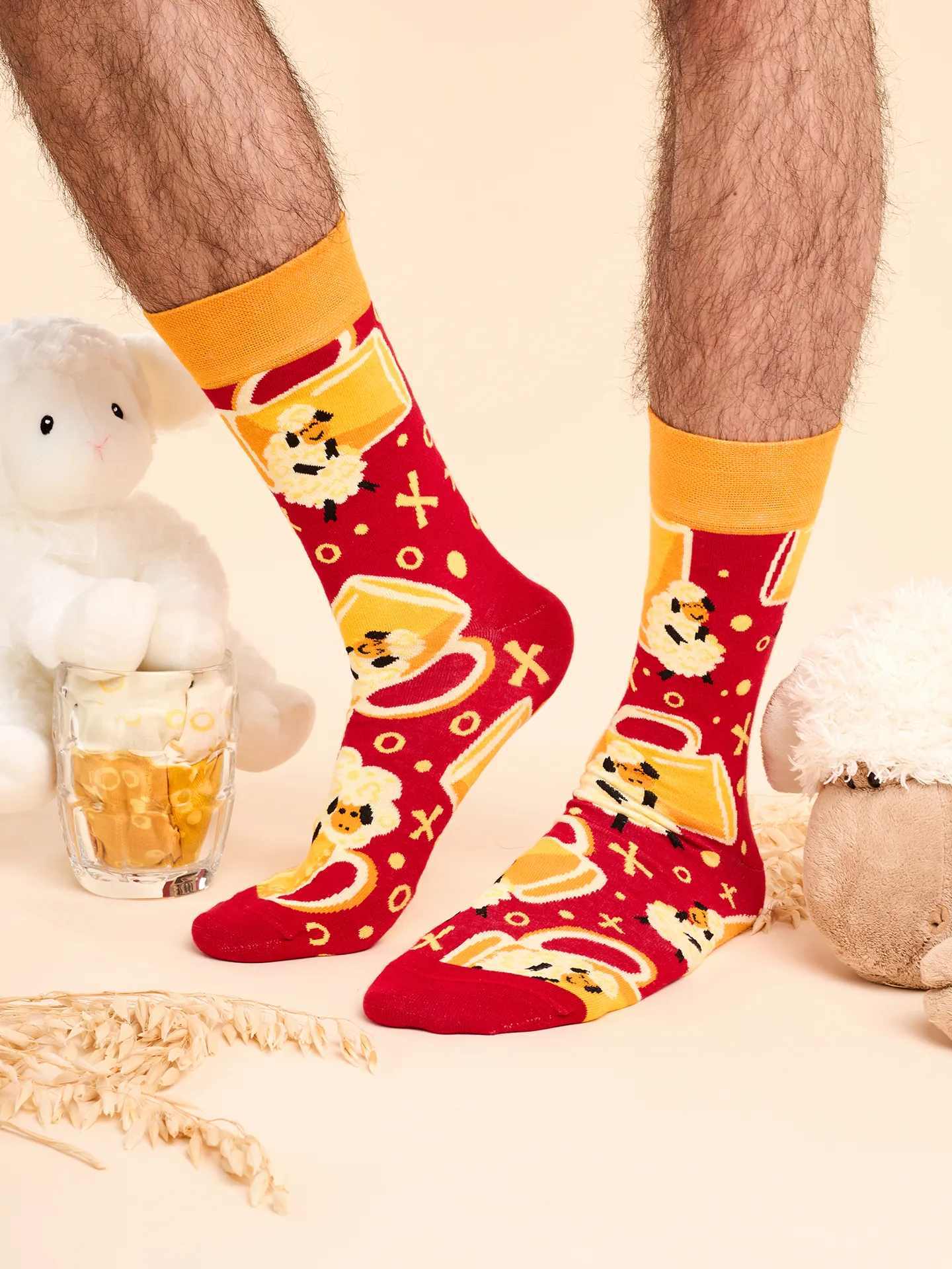 Chaussettes rigolotes Bière et mouton - Image 4