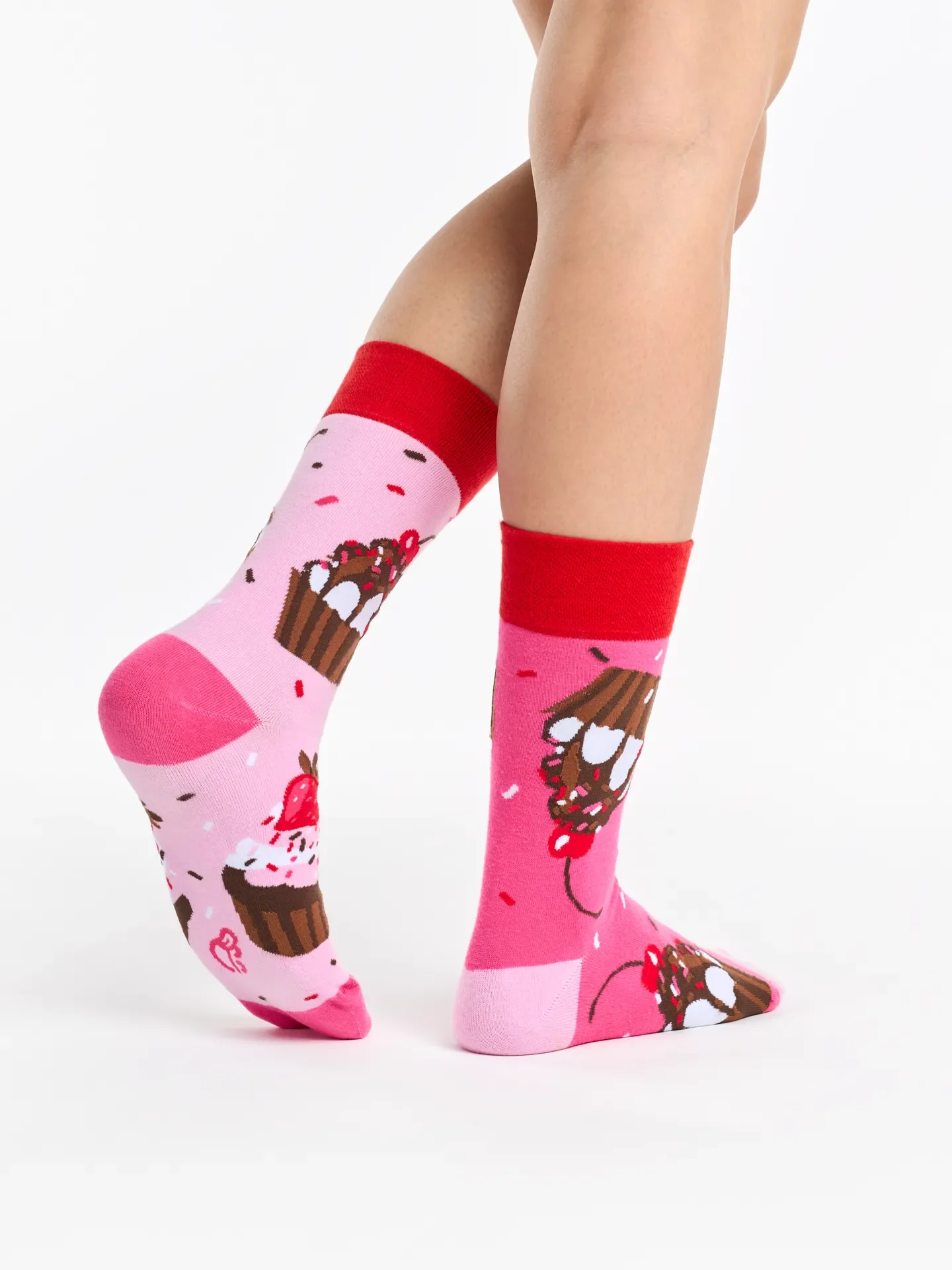 Chaussettes rigolotes Muffins rose - Image 3