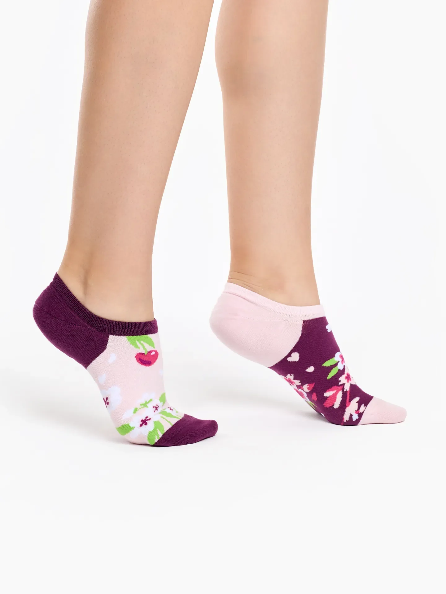 Socquettes rigolotes pour baskets Fleur de cerisier - Image 3